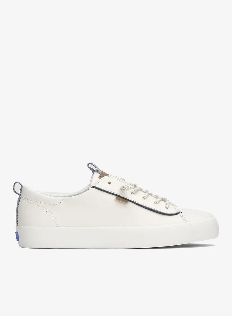 Keds Keds Women's Kickback Slip On Leather Nautical Casual Sneaker White